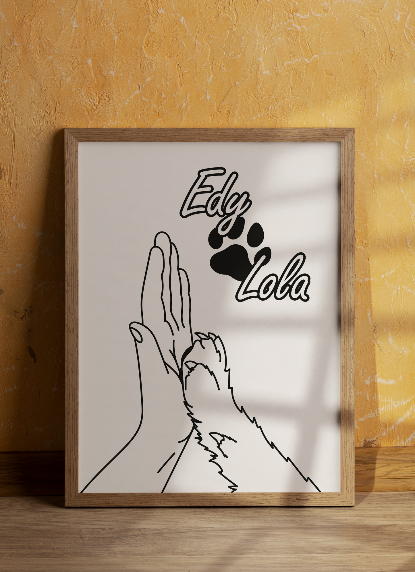 Pawfect High Five - Personalized Minimalist Digital Print - for him